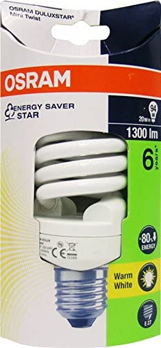 Bombilla Halogena de Bajo Consumo E27 20W 2700K Luz Calida OSRAM