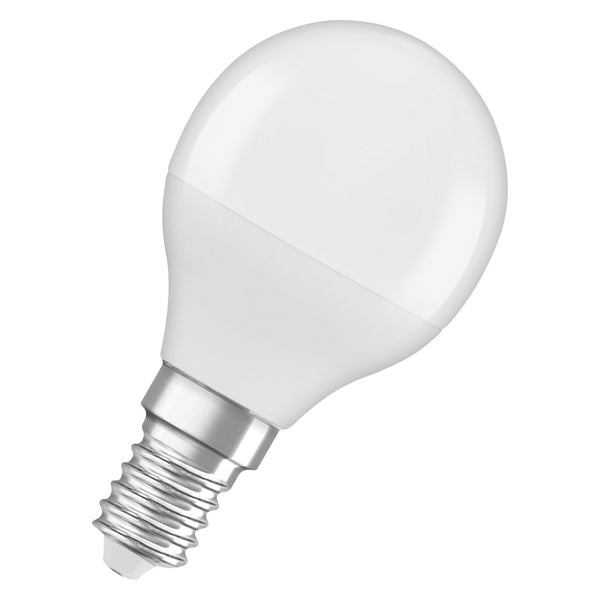 Caja de 3 Bombillas LED Esfericas E14 5W 2700K Luz Calida OSRAM