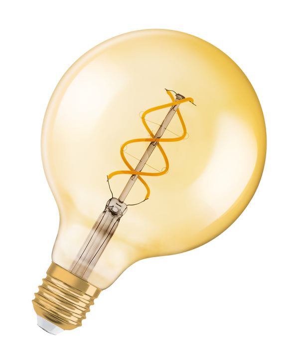 Bombilla LED Filamento Retro Globo E27 Oro 5W 2000K Luz Calida OSRAM
