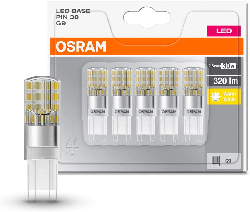 PACK 5 BOMBILLAS LED PIN G9 2-6W 2700K