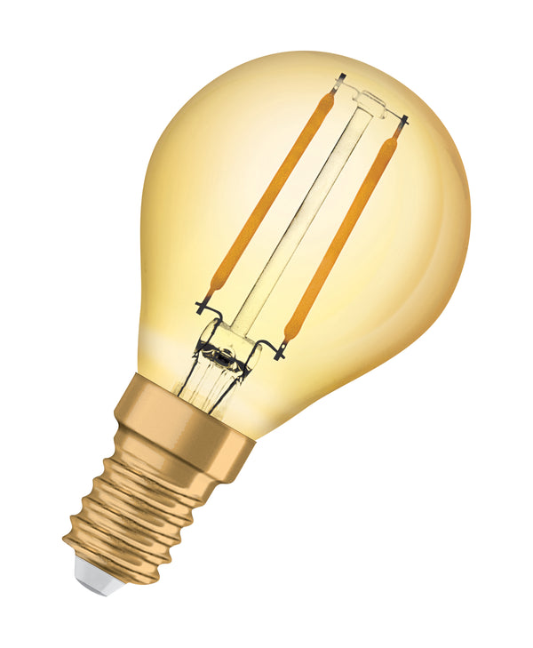 Bombilla LED Vintage Esferica E14 Oro 2.5W 2400K Luz Calida OSRAM
